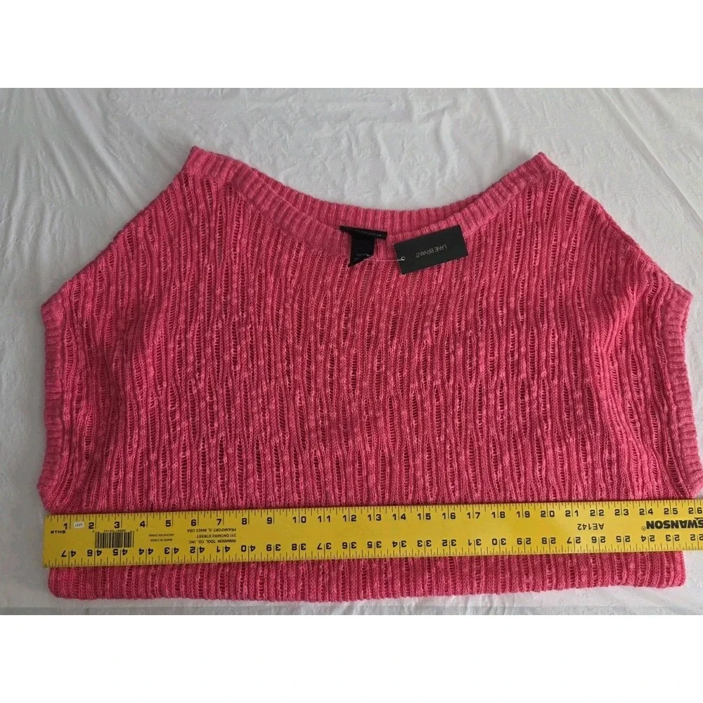 NEW Lane Bryant 22/24 Coral/Pink Tunic Vest Sweater  Cotton Blend Knit Plus Size